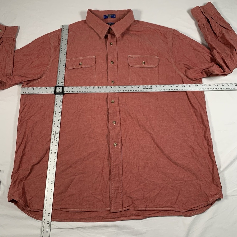 Pendleton Men's‎ Heather Red Blake Chambray Long Sleeve Button Down Shirt XXL - Picture 6 of 8